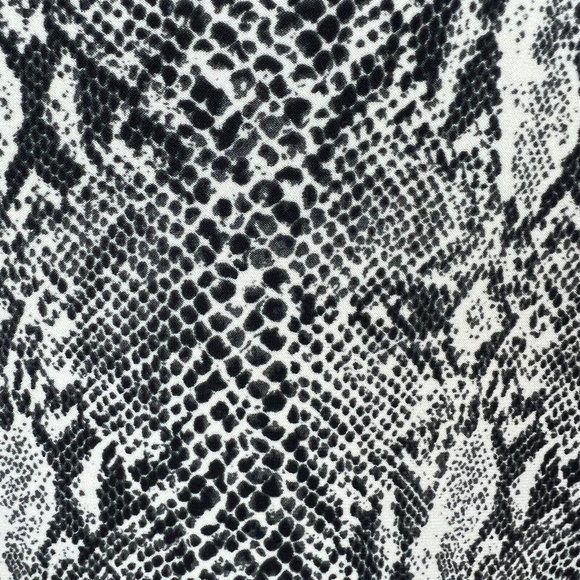 Norma Kamali Top Medium Black White Python Snakeskin Print Long Sleeve Jersey - Picture 5 of 9